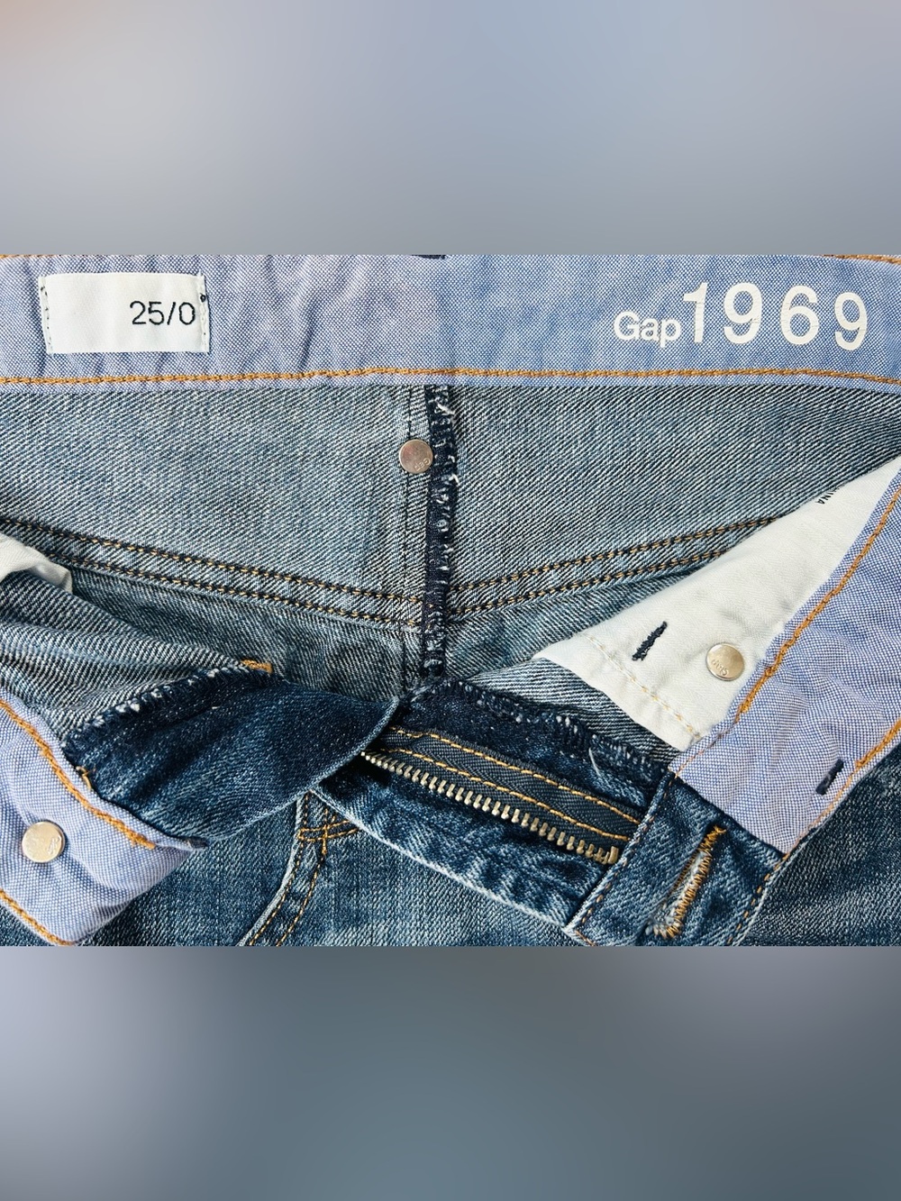 GAP Blue Distressed Denim Mini Skirt - Picture 7 of 7